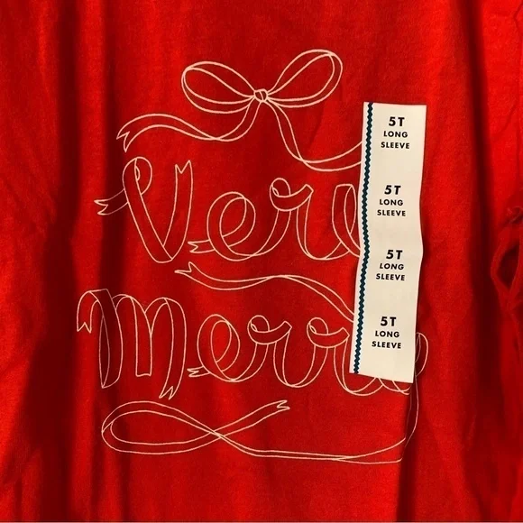 NWT. CAT & JACK Toddler Very Merry Long Sleeve Shirt - Picture 6 of 6